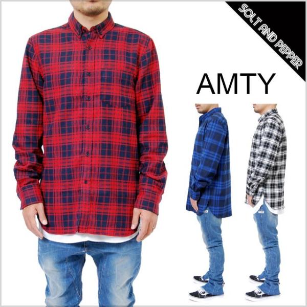 Amty アンティ ロング丈ネルシャツ チェック ボタンシャツ 長袖 Blue ブルー 青 Red レッド 赤 Black ブラック 黒 メンズ 男性 レディース 女性 Tops トップス Buyee Buyee 日本の通販商品 オークションの代理入札 代理購入