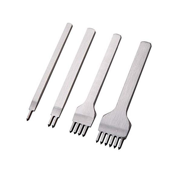 他サイト： レザークラフト 道具 工具 菱目打ち 4本 セット 4mmピッチの商品画像