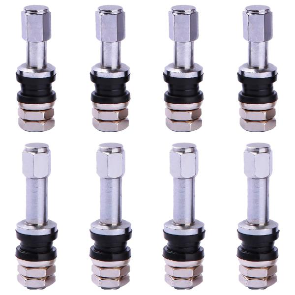 チューバ 4バルブ ニッケルメッキ タイヤバルブ 8個セット金属製バルブステム タイヤ エアーバルブ