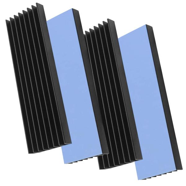 ・ブラック  ・1、セット内容：ヒートシンク×4個+ 導熱接着シート×4pcs、サイズ：約70mm*22mm、カラー：ブラック、重量：約61g。・2、高品質材質：高品質な特厚アルミニウム素材で作られています。優れた耐久性を持ち、過熱の問題に...