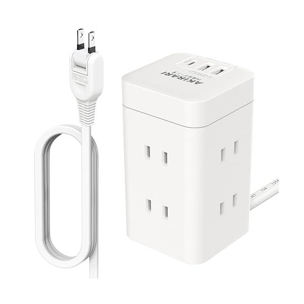 電源タップ タワー PD20W急速充電 usb付き 6個AC 2USB-A 1Type-Cポート