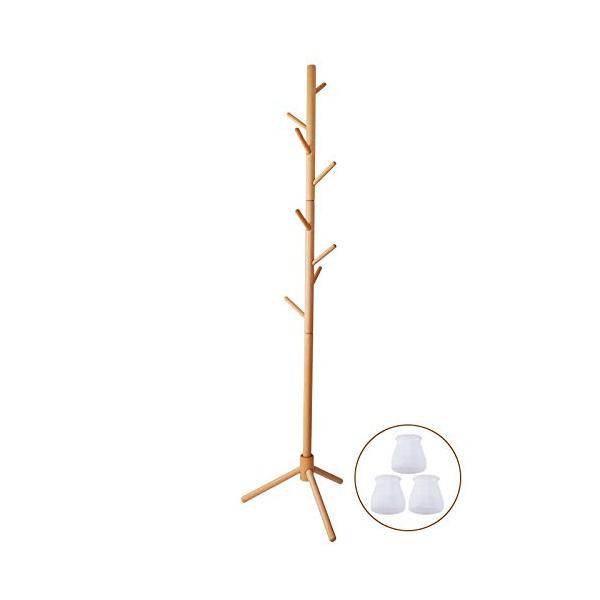 他サイト： ポールハンガー ぽーるはんがー コートハンガー 木製 ハンガーラック コート掛け かばんかけ スタンド ハンガーポール おしゃれ 帽子掛けスタンの商品画像