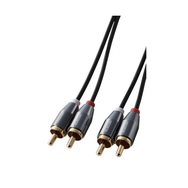 他サイト： エレコム オーディオケーブル RCA - RCA 赤白 1m L/Rそれぞれのサウンドを再生 信号の歪みや伝送ロスが少ない 音楽プレーヤー/CDの商品画像