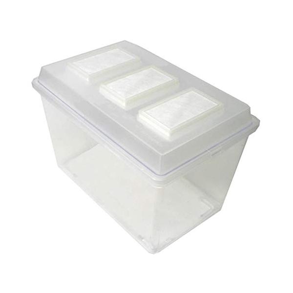 伝統的透明/-/-・パッケージ個数:1・商品サイズ　D195×W298×H210mm・セパレータ（仕切り板）は別売りです・別売パーツのセパレータを取り付ければ、1つのケースで2匹飼育できます・他にタイニーミニ小大サイズがあります