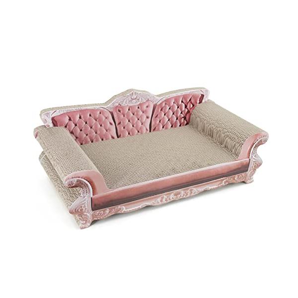 他サイト： SONGWAY 猫 つめとぎ ダンボール 大型猫の爪とぎ 爪研ぎ 猫爪とぎベッド ソファ型爪とぎ 強化ダンボール 高密度 可愛いピンクの商品画像