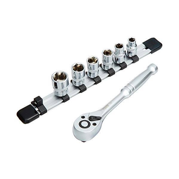 他サイト： トネTONE ソケットレンチセット6角・ホルダー付 SHCH3080 差込角9.5mm3/8 内容7点の商品画像