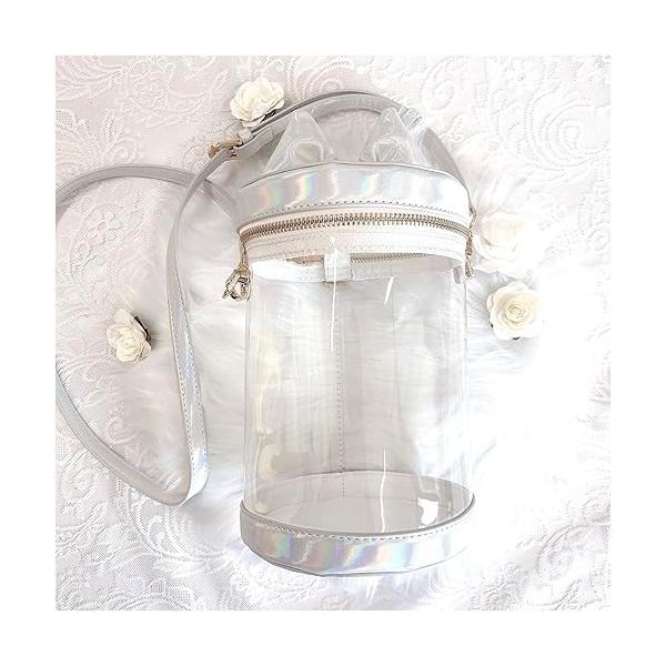 ユーティリティーホワイト/横13.5cm × 奥行13.5cm × 高さ21cm/TGBG-1064・Color:ホワイト・パッケージ個数:1・猫耳風のリボンが可愛い痛バッグ・ぬいぐるみやマスコット、フィギュア、ペンライトなど様々なグッズを...