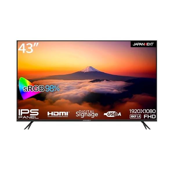 JAPANNEXT 43インチ モニター フルHD 1920x1080解像度 IPS