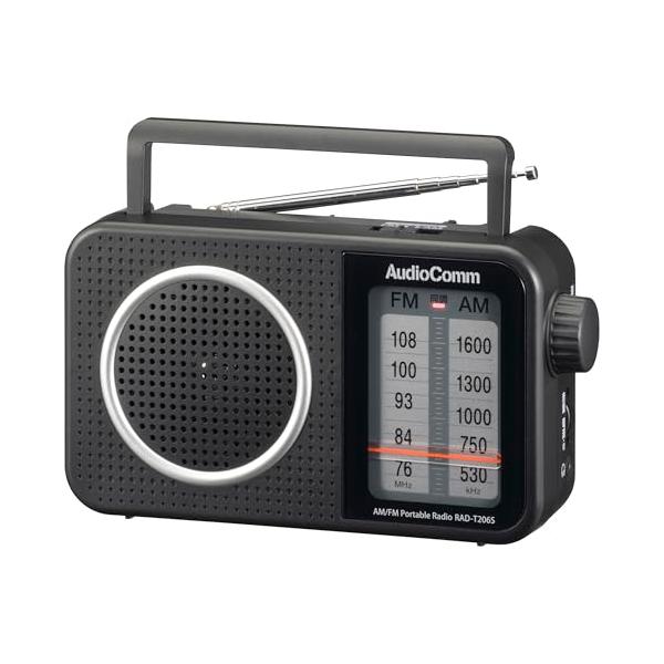 オームOHMAudioComm ラジオ 卓上 AM/FMポータブルラジオ コンセント
