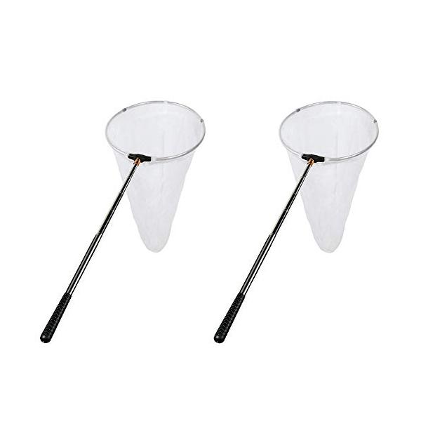 ・ 2 ・・Size:2・握りが柔らか材料を作り、完璧な人体工学設計です。大きすぎず、子供に扱いやすい。伸縮できるので、持ち運びもラクラク。・柄の材質：ステンレス鋼　網：ポリエステル メッシュ：2mm・本体サイズ :30網直径×170×3（...