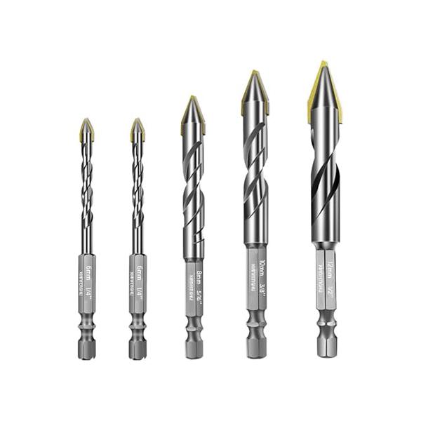 -/シルバー/eccentric 5pcs・Size:シルバー・超硬合金M35偏心ドリルビット刃先は高速度鋼M35で作られ、硬化され、完全に研磨され、ほぞビットをより鋭くします。穴を開けるスピードが速くて、靭性が高くて、耐久性が磨耗に抵抗し...