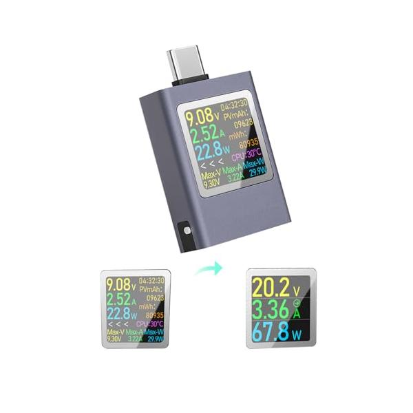 8種類の測定値/-/CS01・Type-C 端子＋日本語説明書Type-Cデバイスの電圧、電流、電力、充電、容量、温度、タイミングなどのデータを簡単にチェックできます。 ご使用の際はプラグと検査対象製品を接続する必要があり、接続しないと正確...