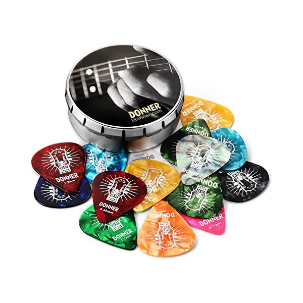 他サイト： Donner ギターピック 16枚セット それぞれ厚さ カラフル 多種多色 カラフルの商品画像