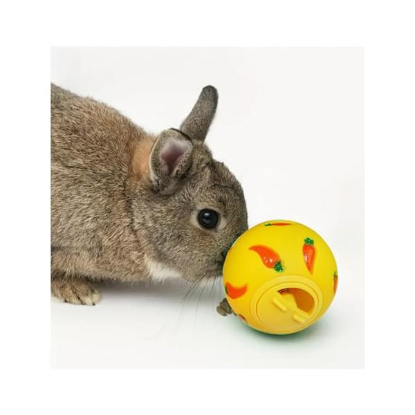 他サイト： Mollemii うさぎ おもちゃ ボール 遊びながらおやつをGET コロモグ 7.5cm イエローの商品画像