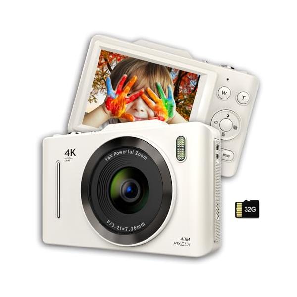 デジカメ 4Kデジタルカメラ コンパクトカメラ 30FPS 6800万画素コン