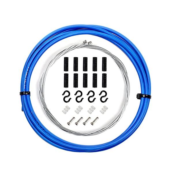 ブルー/2m/-・Color:ブルー・シフトケーブル仕様●アウターケーブル直径：4mm　●アウターケーブル長さ：2m　●フロントシフトケーブル長さ：1.55m　●リアシフトケーブル長さ：2.1m　●シフトケーブルエンドフェルール：10個　●...