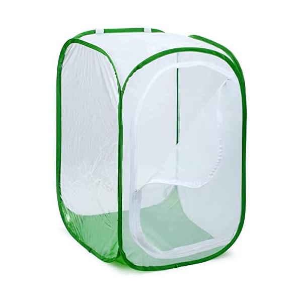 折りたたみ式・ホワイト  ・楽で観察：多くの蝶を収納することができ、良好な通気性があり、白いガーゼネットは蝶を見やすくすることができます。・折りたたみ式：使用していないときに折り畳むことができ、場所を占有しません。・昆虫の生息地：蝶とハチの...