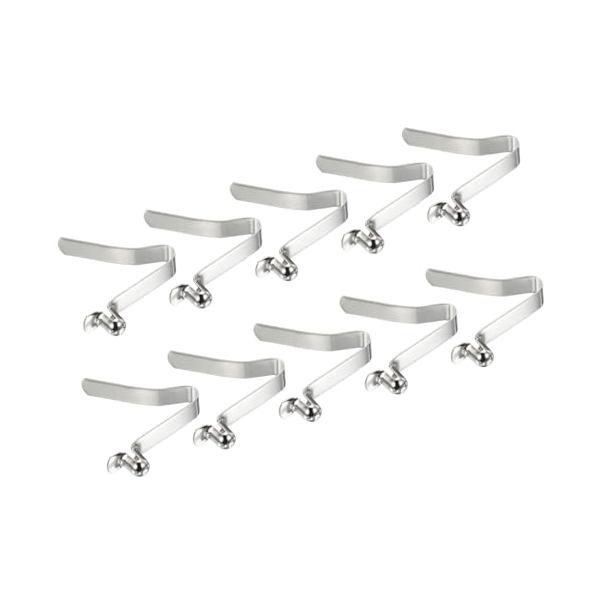 シルバートーン/-/-・カラー：シルバー | 素材：マンガン鋼 | 数量：10個・利点：マンガン鋼製でニッケルメッキ加工が施されており、柔軟性があり、長持ちする弾力性があり、破損や錆びにくいです。優れた熱処理プロセスにより硬化されており、耐...