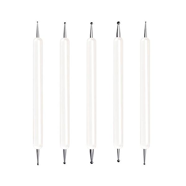 ホワイト/AD5609/4336866768・パッケージ個数:1・内容物: Selizo エンボススタイラスセットには、異なるサイズのボールエンドチップが付いたスコアリングツール5個が含まれています。 これらのネイルドットツールは、シェーデ...