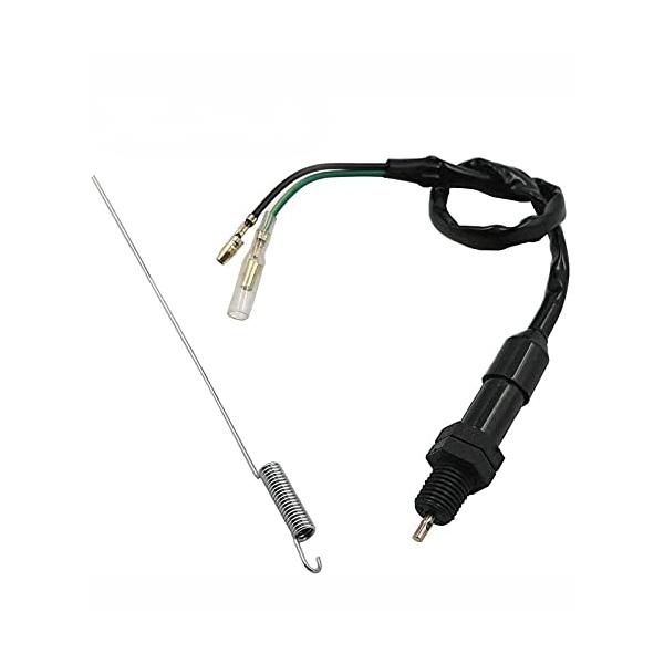 ・ブラック  ・高品質と高耐久性。サイズ：M12 x 1.5mm・材質：高品質プラスチックとスチール・ストップランプスイッチ長さ：380mm；　配線長さ：315mm；　スプリングの長さ：約150mm・パッケージ内容：リアブレーキライトスイッ...