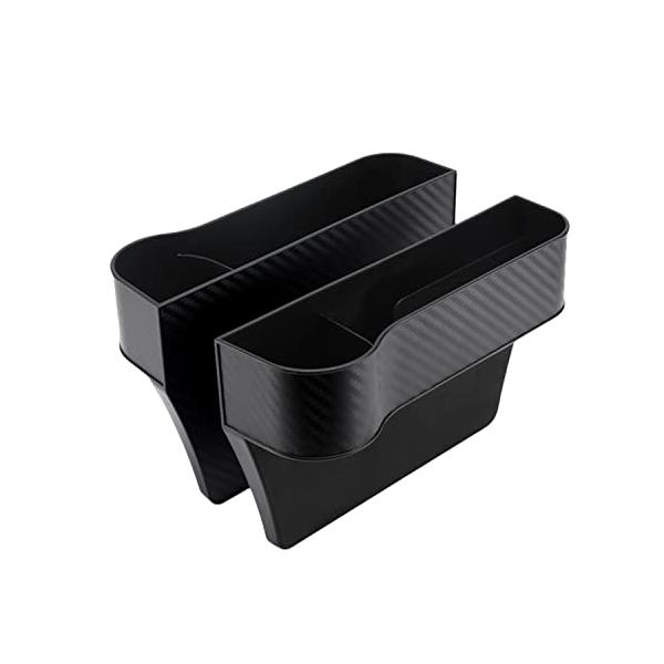 他サイト： Krovat 収納ボックス 車 シート サイド ポケット ドリンクホルダー 小物入れ 隙間収納 多機能 簡単設置 運転席 助手席 カーボン調 2の商品画像