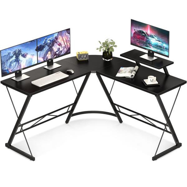ODK パソコンデスク l字デスク ゲーミングデスク L字 幅129cm pc