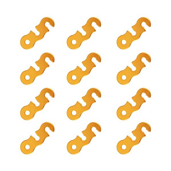 キャンプ＆設営3つ目ゴールド- 12個/5.8mm/-・Color:3つ目ゴールド- 12個・??耐久---アルミウルム素材で耐食性と低温に耐性がある、リサイクルにも優しいです。アウトドアの日差し、雨などでも劣化していない、耐久性が高いです...