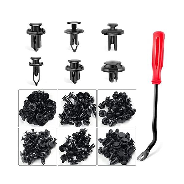 他サイト： 自動車用リベット 汎用 120個 6種類 バンパークリップ プッシュリベット固定用 押し込み式 車 クリップ トリムクリップ プラスチック製リベの商品画像