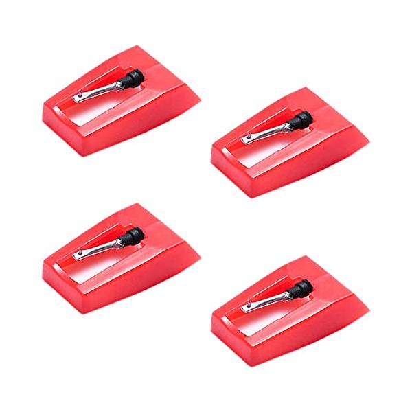 チップ:丸針、 ノブカラー:レッド・交換針4個組・取付簡単。手で取り付けます。工具は必要ありません・レコードプレーヤーの汎用的な交換針です。ほとんどのレコードプレーヤーに適用されます・この針は以下のターンテーブルモデルに適合します：ION、...