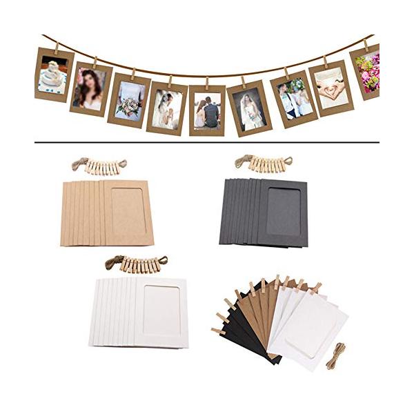 ・白、黒、茶色各10枚 4切り 2L ・・Color:白、黒、茶色各10枚・30枚紙フォトフレームサイズ：内寸約11×8cm，外寸約15.5 x 11.5cm。寄せ書き・サイン・イラストなどの色紙の保存・展示に便利なペーパーフォトフレームで...