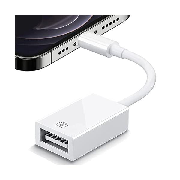 i-Phone USB 変換アダプタ lightning USBカメラアダプタ OTG カメラアダプタ 写真-音声ファイル 双方向ドライブ US