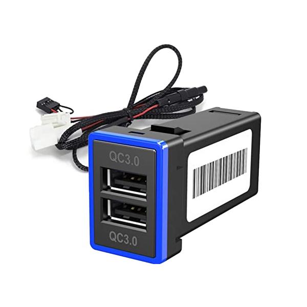 他サイト： After7 急速充電対応 QC3.0 トヨタ Aタイプ USB 電源 スイッチホール パネル 2ポート 搭載 LED 発光 タブレット スマホの商品画像