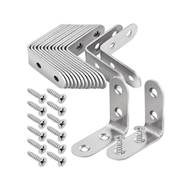 他サイト： ＡｉｂｂｏｙｉL字金具 24個 アングルブラケット ステンレス製 l字金具 40*40*16mm 補強金具 コーナーブレース 接合金具 98個ネの商品画像