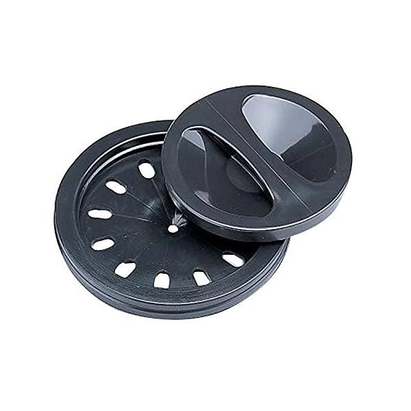 菊割れゴム・止水セット・ブラック 14.5×1.7cm SP-204・・PatternName:1.菊割れゴム・止水セット・製品サイズ / 直径14.4×高さ1.7cm・材質 / 菊割れゴム：エラストマー、止水フタ：ポリプロピレン・原産国 ...