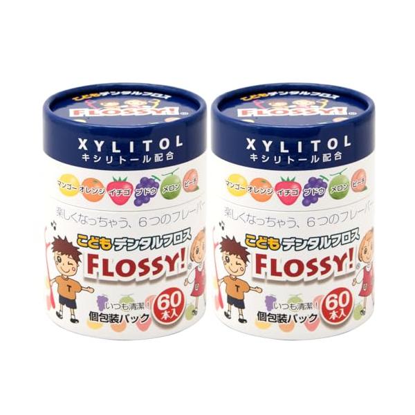 他サイト： UFCサプライ こどもデンタルフロス FLOSSY フロッシィ 箱入り 60本入 2個セットの商品画像