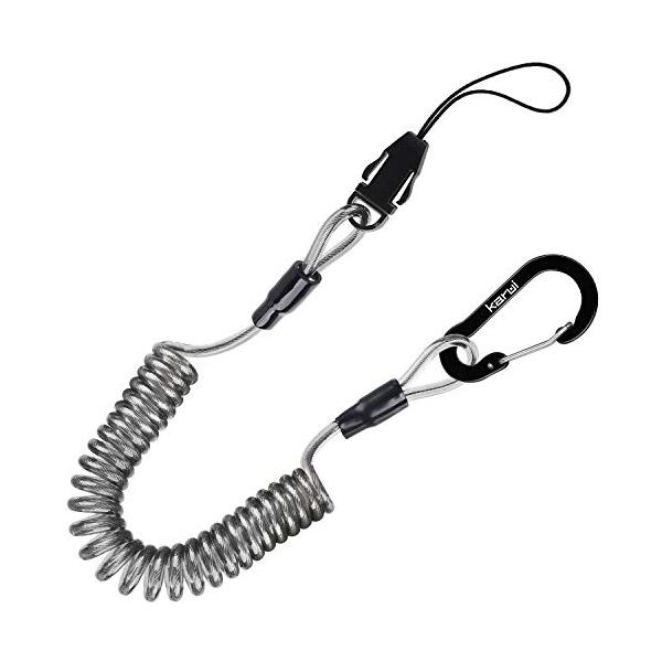 他サイト： Karui 強力カールコード バンジーストラップ 携帯ストラップ 伸びる カラビナ リング スマホ チェーン コイルストラップ 落下・盗難・紛失の商品画像