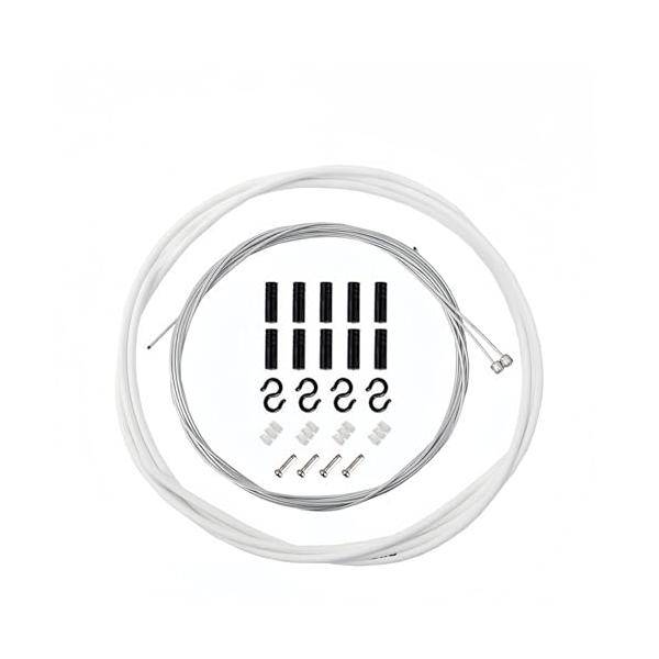 白/-/SBN123・Color:白・パッケージ個数:1・セット内容寸法：アウターケーブル：長さ2m/直径4mm、シフトケーブル：長さ1.55m（フロント）/2.1m（リア）・セット内容シフトケーブルエンドフェルール：10個、S字フック：2...