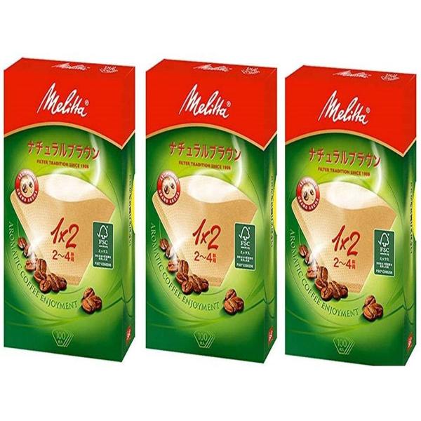 他サイト： メリタ(Melitta) コーヒーフィルター ブラウン 100枚×3箱 アロマジック ナチュラルブラウン 2-4杯用 100枚×3箱 593181の商品画像