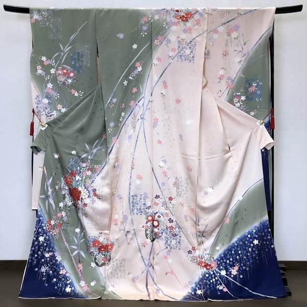 ワケアリ97.2%引】振袖 上村松園 新品 未仕立て生地 古典柄 八掛付き  