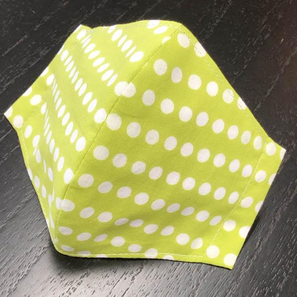 着物屋が作った和柄布マスク「まめしぼり（黄緑）」江戸手ぬぐい使用 おしゃれ 女性用 男性用 子供用 洗える 日本製
