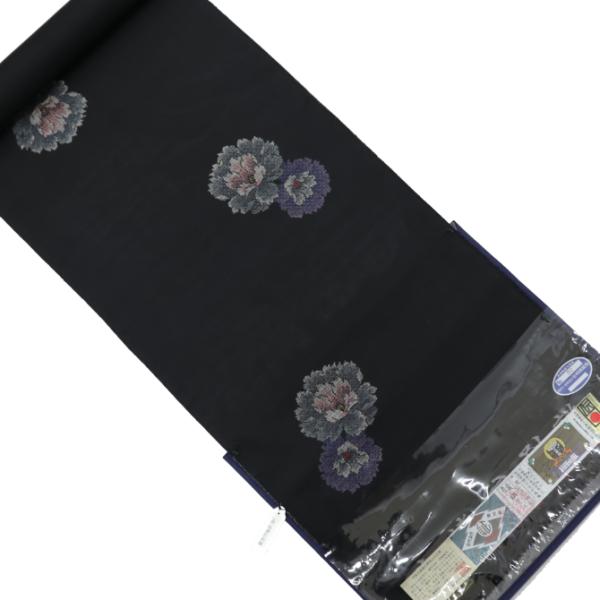 本場大島紬 地空 有色 花紋 牡丹 奄美大島 泥染 7マルキ 谷崎絹織物