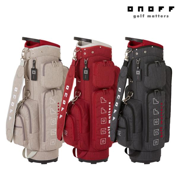 新品・最安値) ONOFF オノフ キャディバッグ 杢(モク)調 レッド www
