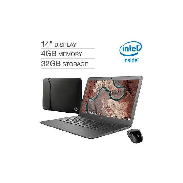ASUS Chromebook 14 FHD 1080P Intel Dual Core Celeron Processor 4GB RAM 32GB eMMC Storage Bonus Mouse and Sleeve Included Silver