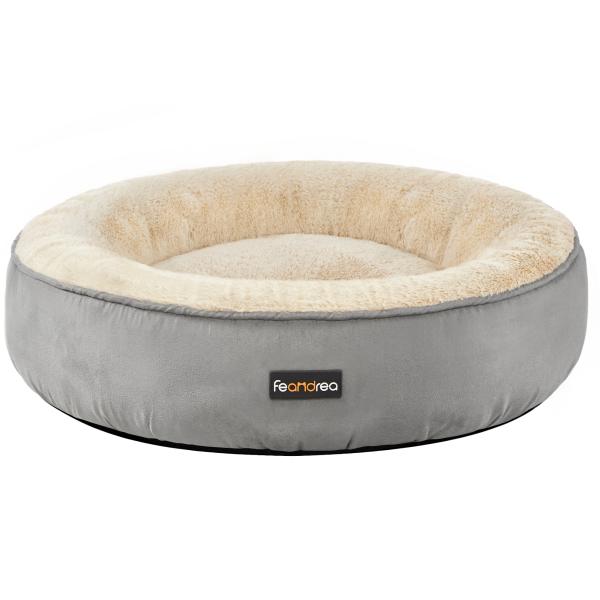 犬ベッド 60×60cm ペットクッション 猫 柔らかい ふわふわ 滑り止め 洗える ペットソファ 可愛いドーナツ型 中小型犬用 マット