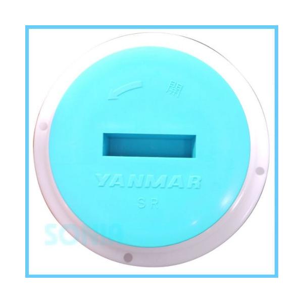 ヤンマー純正SRスカッパー。また、各魚探メーカー対応のスカッパー構造を採用したスルーハルキットもあります。■カラー：本体 ホワイト、フタ グリーン　　■サイズ：フタ外形φ95、ネジ部φ85　■穴加工サイズ：φ93.5●ヤンマー純正SRスカッパー