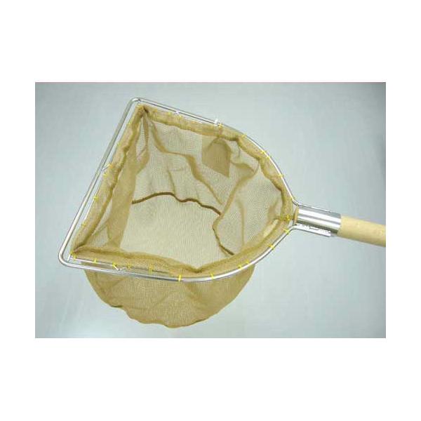 大き目幅約40cmタイプの丈夫な魚網、ステン針金6mmを使用。上部が二重になって網の破れを少なくしています。網目1x2.5mmの細かい網目で魚を傷つけにくくしています。柄は根元が3cmの太さがあり握りやすさと丈夫さを両立させています。サイズ...