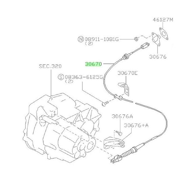 DATSUN サニー B10 クラッチケーブル30670-18002 日産 純正 新品 B13 HB13 サニー HP10 P10E プリメーラ 4D クラッチ
