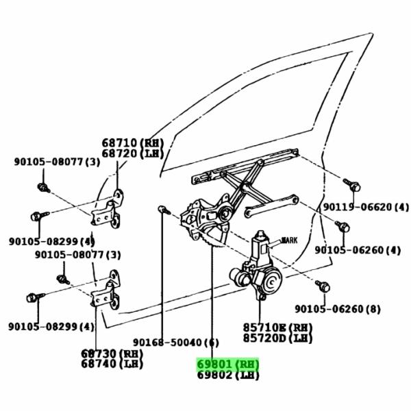 ☆ トヨタ 純正 新品 JZX110 マークII 『フロント』『右側』ドア