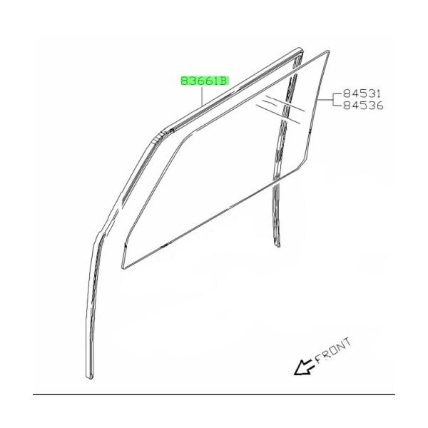 スズキ純正部品ジムニーSJ10チャンネル、ドア　ガラスラン79141-63102 スズキ純正部品ジムニーSJ10チャンネル、ドア ガラスラン79141-63102