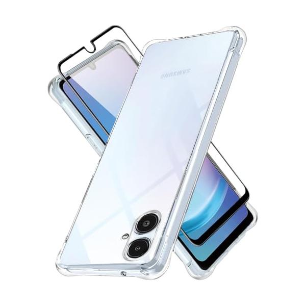 LAYJOY 対応 Galaxy A25 5G SC-53F SCG33 ケース ガラスフィルム付き 耐衝撃 透明 ソフトTPU ギャラクシーa25 5G カバー [米軍MIL規格取得 レンズ保